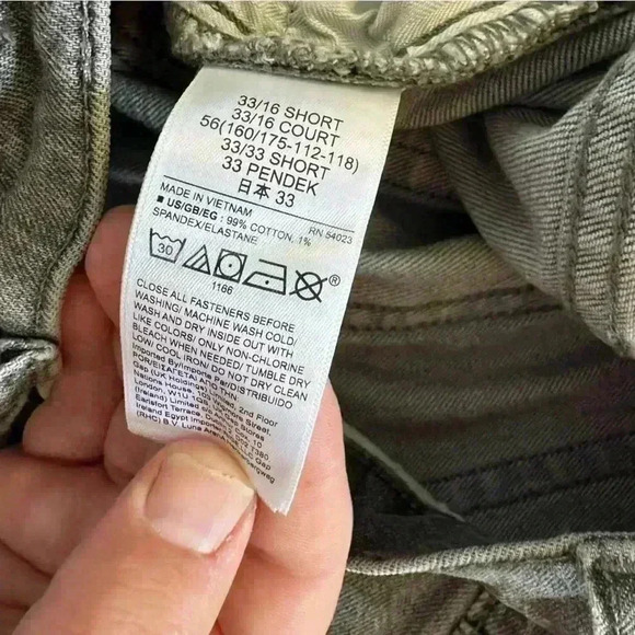 GAP Cheeky Straight High Rise Gray Button Fly Jeans 33 16 short fray raw hem - Picture 9 of 14